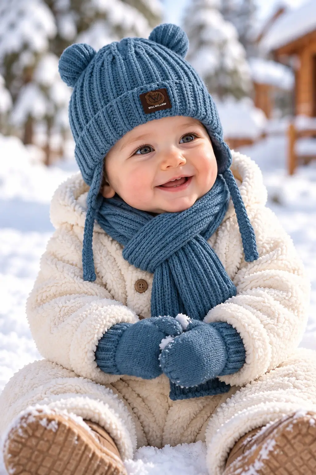 KİTTİ 26150-07 0-18 AY ERKEK BEBEK ATKI BERE ELDİVEN SET